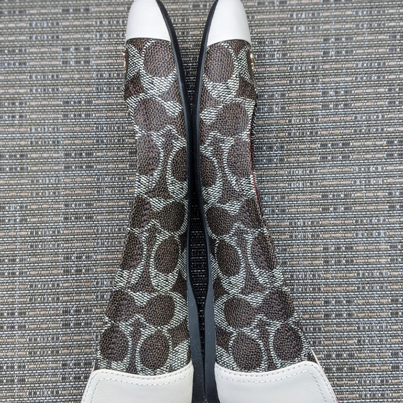 COACH Chelsea brn/blk sig mat calf flat new sz 6.5 - Picture 3 of 6